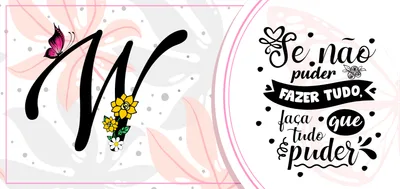 Estampa pronta W para caneca personalizada