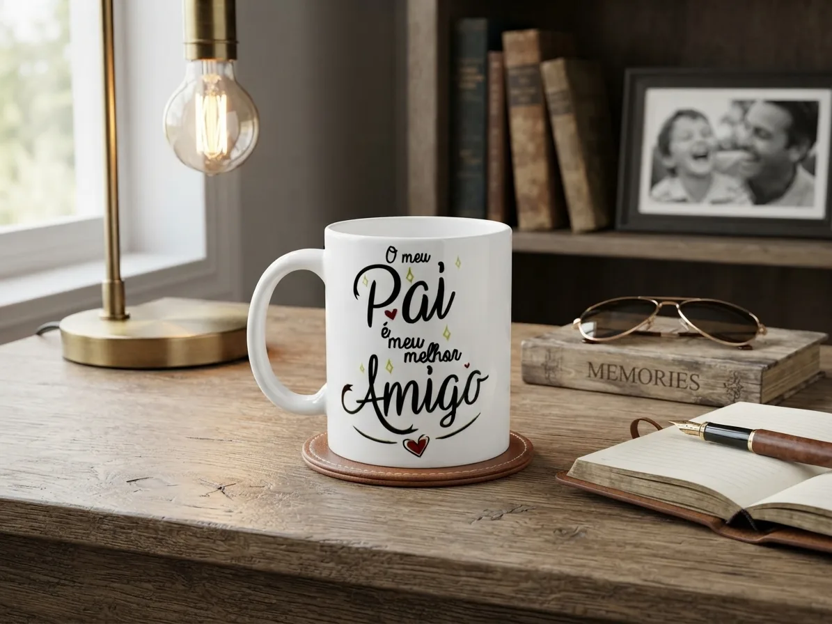 Caneca de porcelana personalizada presente dia dos pais meu pai é meu melhor amigo