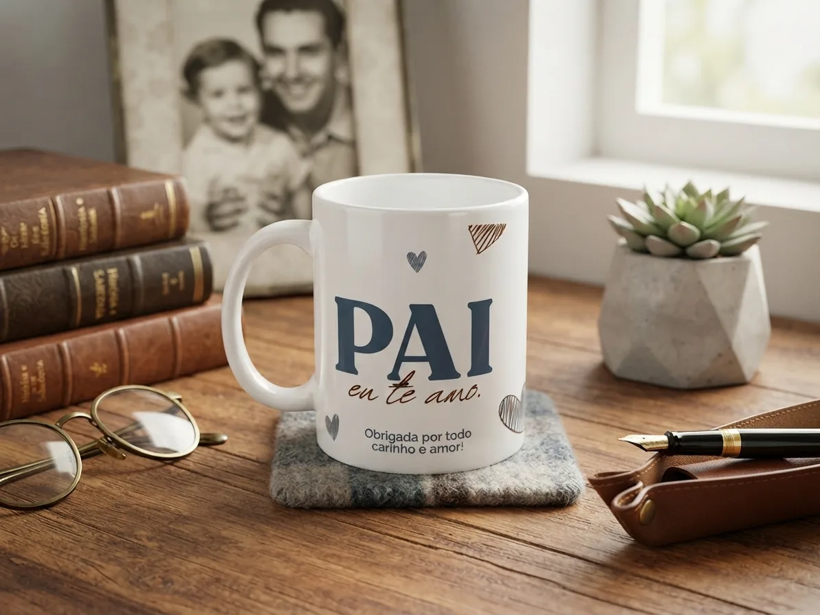 Caneca de cerâmica personalizada presente para pai te amo