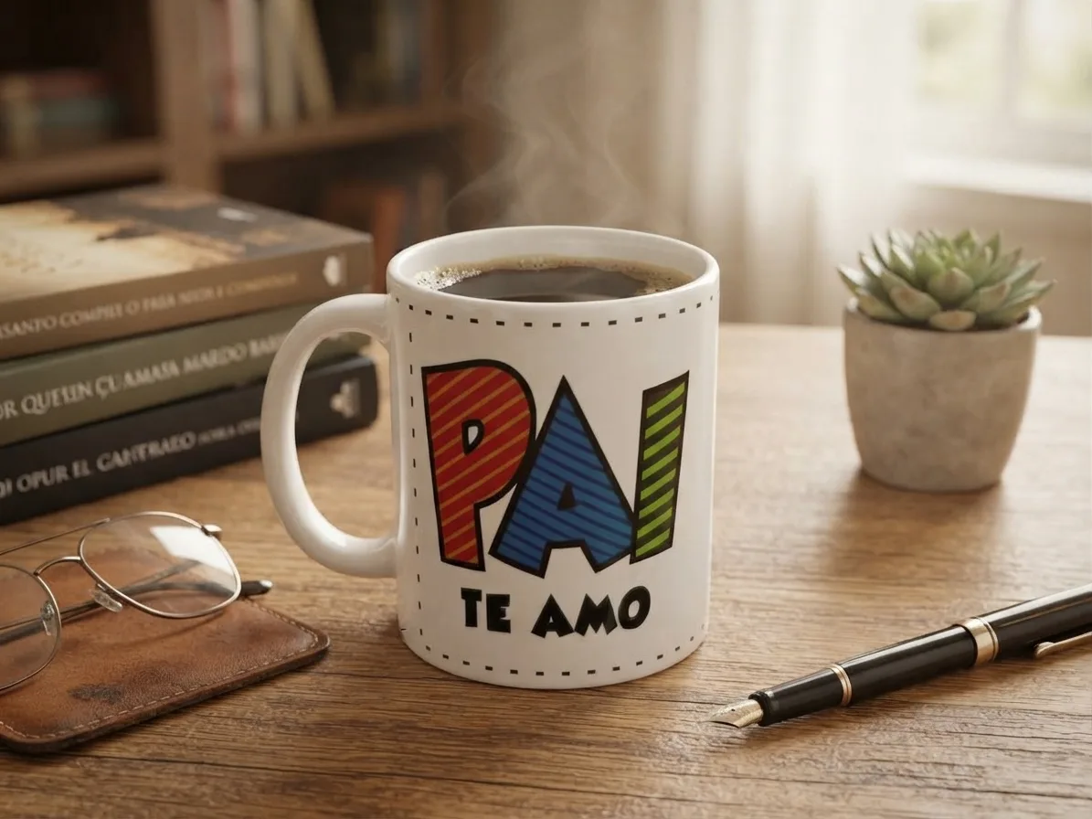 Caneca de cerâmica personalizada pai te amo presente criativo dia dos pais