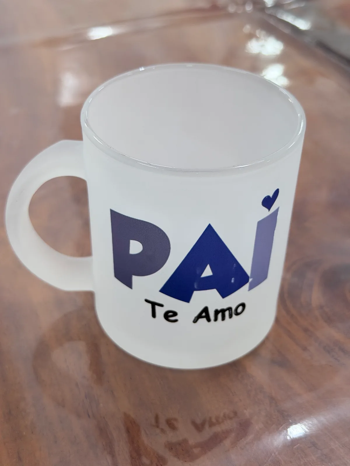 Caneca de Vidro Fosca Pai Te Amo 350ml