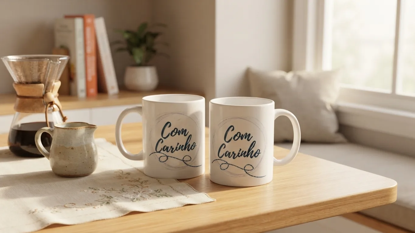 Caneca personalizada bbell: Caneca de Cerâmica Com Carinho para Presente Café e Chá